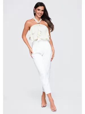 Dámská blůza OMBRE OW-TS-E0077 BEIGE