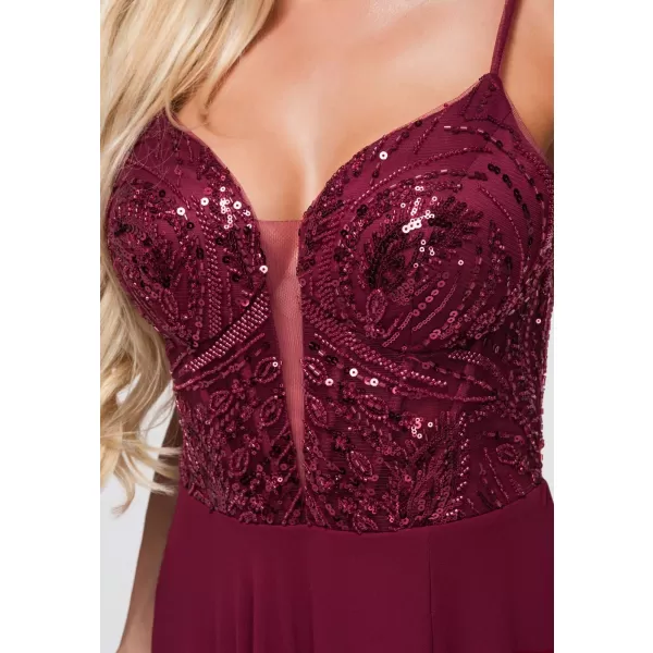  Dámské šaty LARICA LA-OM-DLR374 MAROON 