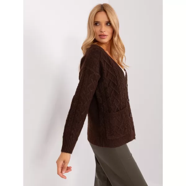  Dámský svetr WOOL FASHION ITALIA AT-SW-2358.31 DARK BROWN 