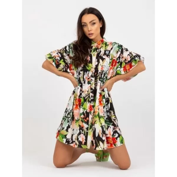  Dámské šaty ITALY MODA DHJ-SK-6871-2.91P BLACK AND GREEN 