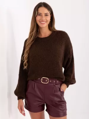 Dámský svetr ITALY MODA MI-SW-1909.21 DARK BROWN