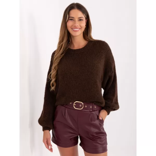  Dámský svetr ITALY MODA MI-SW-1909.21 DARK BROWN 