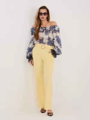 Dámské kalhoty RUE PARIS IT-SP-FL8252-1.90 BRIGHT YELLOW