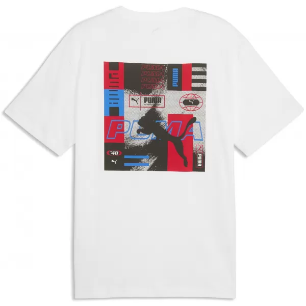  Pánské triko PUMA GRAPHICS RELAXED STACKED TEE 69436802 PUMA WHITE 