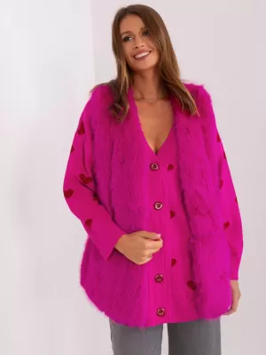 Dámská vesta WOOL FASHION ITALIA AT-KZ-2368.00P FUCHSIA