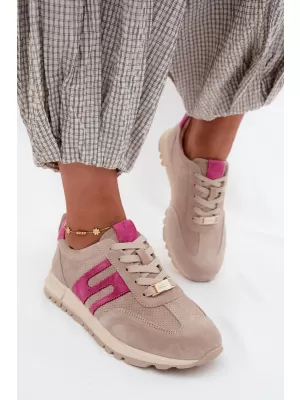 Dámské tenisky BOTO GD-XW-1054 BEIGE/FUCHSIA