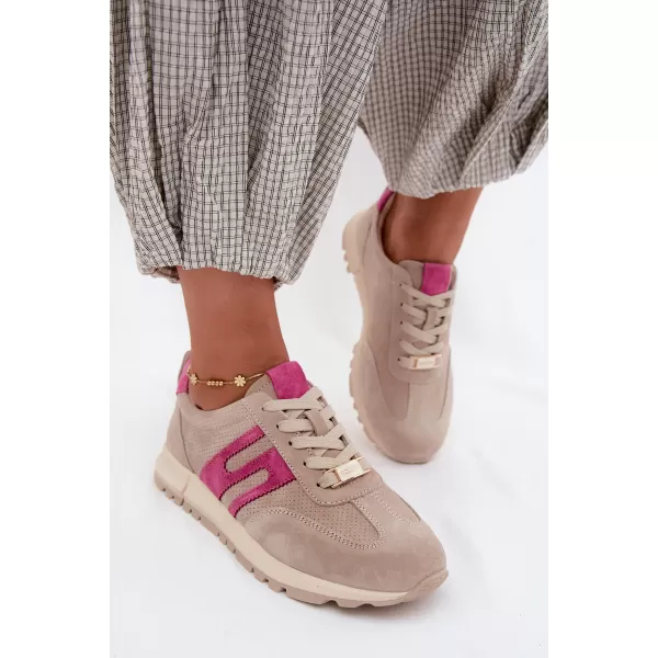  Dámské tenisky BOTO GD-XW-1054 BEIGE/FUCHSIA 