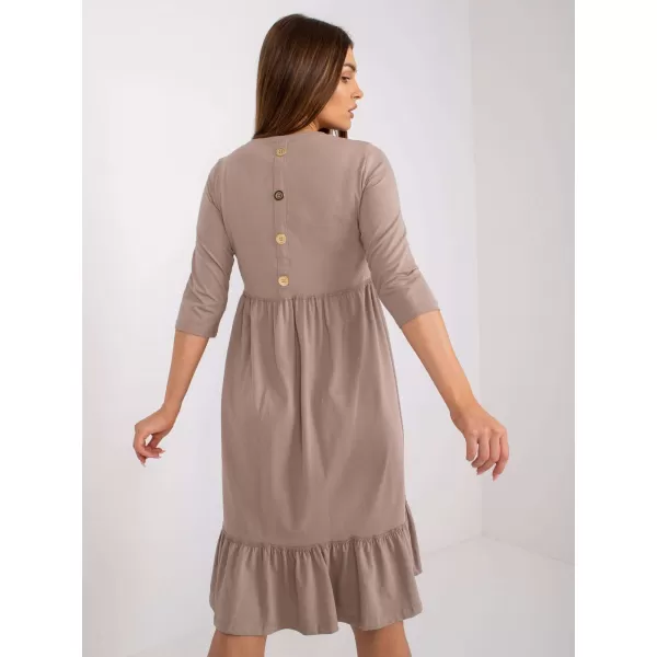  Dámské šaty RUE PARIS RV-SK-7554.74P DARK BEIGE 