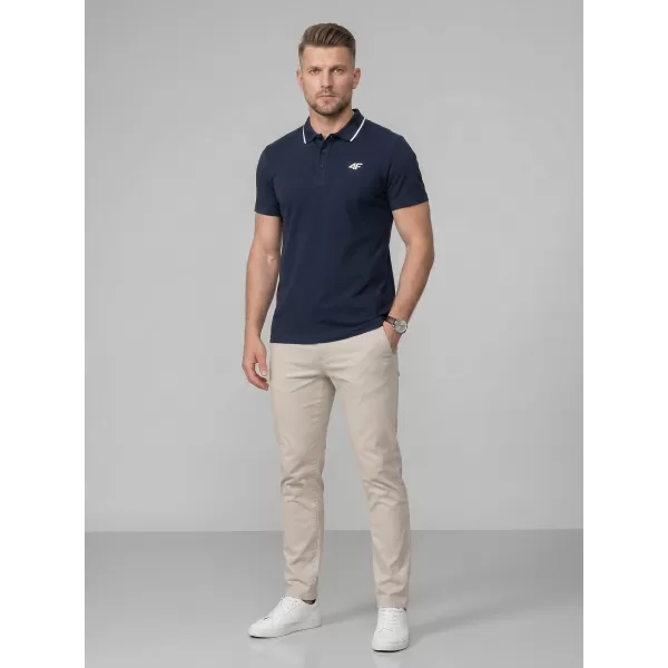  Pánské triko s límečkem 4F 4FWMM00TPTSM0773 NAVY 