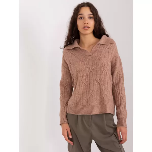  Dámský svetr WOOL FASHION ITALIA AT-SW-2349-2.96 BROWN 