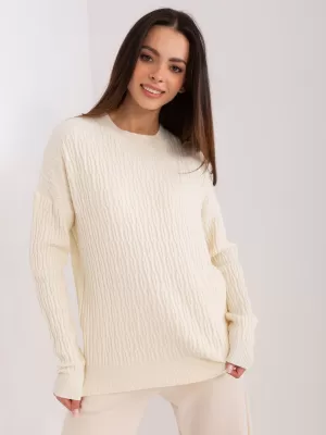 Dámský svetr WOOL FASHION ITALIA AT-SW-2338.14P LIGHT BEIGE