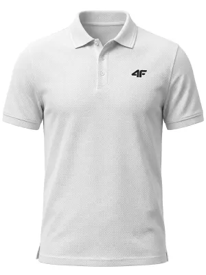 Pánské triko s límečkem 4F 4FWMM00TPTSM0771 WHITE
