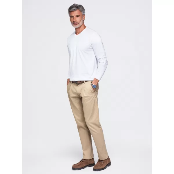  Pánské tričko OMBRE OM-LSBL-0143 WHITE 
