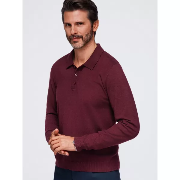  Pánská triko s límečkem OMBRE OM-POLS-0151 BURGUNDY 