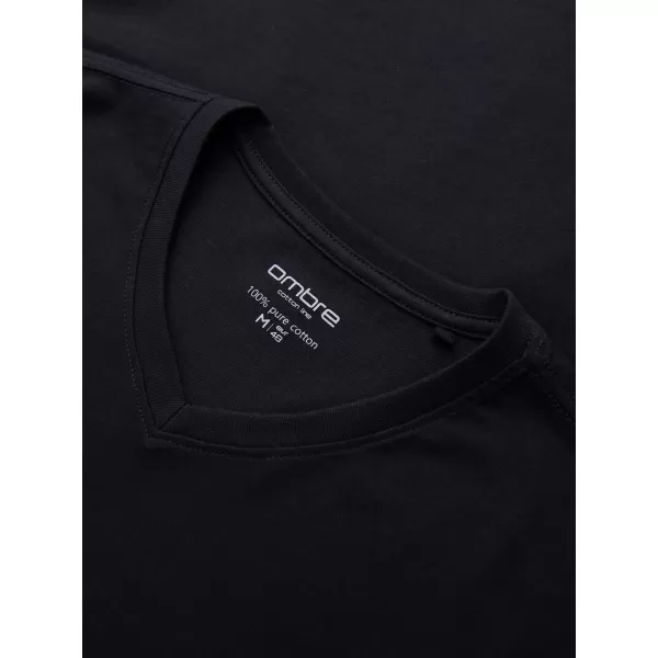  Pánské tričko OMBRE OM-LSBL-0143 BLACK 