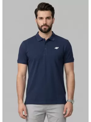 Pánské triko s límečkem 4F 4FWMM00TPTSM0771 NAVY