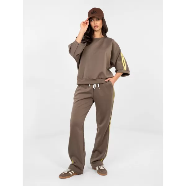  Dámská tepláková souprava RUE PARIS IT-KMPL-22215.77 BROWN 