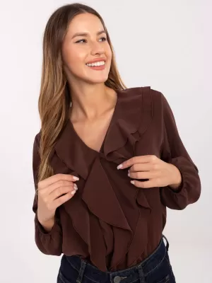 Dámská halenka RUE PARIS MI-BZ-3261.23 DARK BROWN