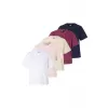 Dámské tričko URBAN CLASSICS TB8574C-23659 WHITE/MIDNIGHT NAVY/VINTAGE ROSE/BERRY PURPLE/WHITE SAND