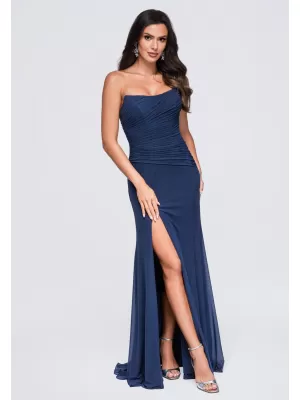 Dámské šaty LARICA LA-OM-DLR437 NAVY BLUE