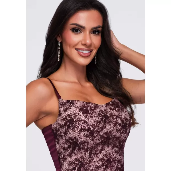  Dámské šaty LARICA LA-OM-DLR466 BURGUNDY 