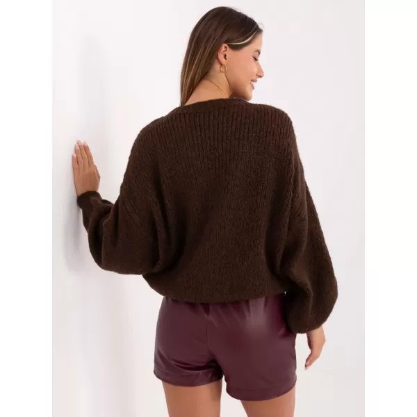  Dámský svetr ITALY MODA MI-SW-1909.21 DARK BROWN 