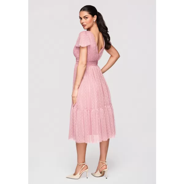  Dámské šaty LARICA LA-OM-DLR329 DARK PINK 