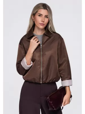 Dámská bunda OMBRE OW-JT-E0003 BROWN