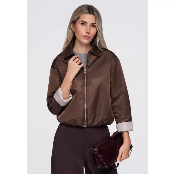  Dámská bunda OMBRE OW-JT-E0003 BROWN 