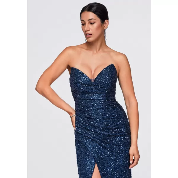  Dámské šaty LARICA LA-OM-DLR448 NAVY BLUE 