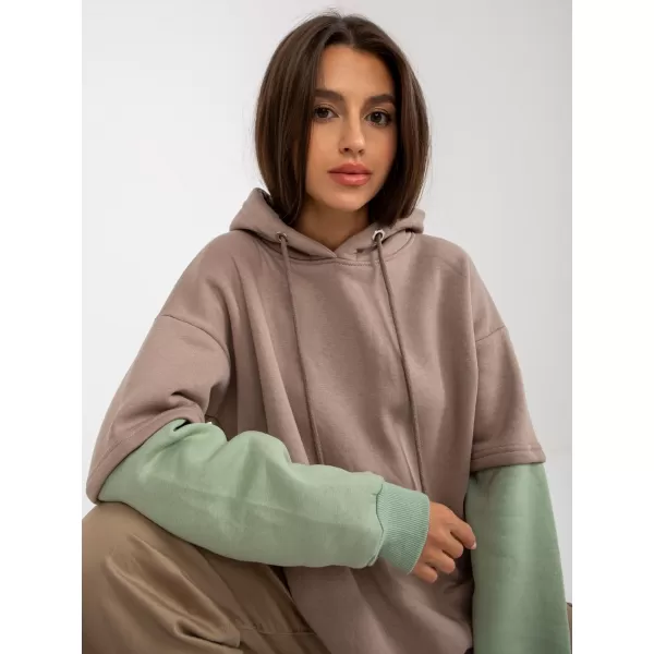  Dámská mikina RUE PARIS RV-BL-8232.27X DARK BEIGE 