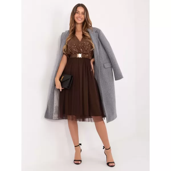  Dámské šaty ITALY MODA MI-SK-62464.27 BROWN 