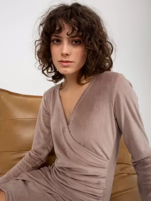 Dámské šaty RUE PARIS RP-SK-8209.81P DARK BEIGE