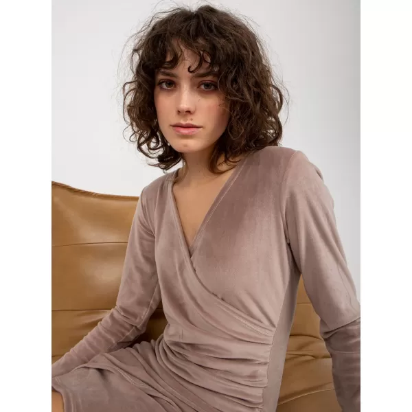  Dámské šaty RUE PARIS RP-SK-8209.81P DARK BEIGE 
