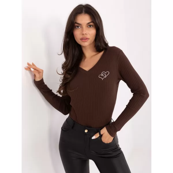  Dámská halenka RUE PARIS RV-BZ-A1055.29P DARK BROWN 