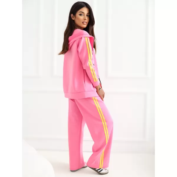  Dámská tepláková souprava RUE PARIS IT-KMPL-21782.91 DARK PINK 