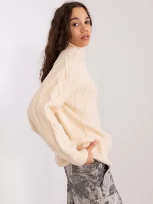 Dámský svetr WOOL FASHION ITALIA AT-SW-2355-2.12P ECRU