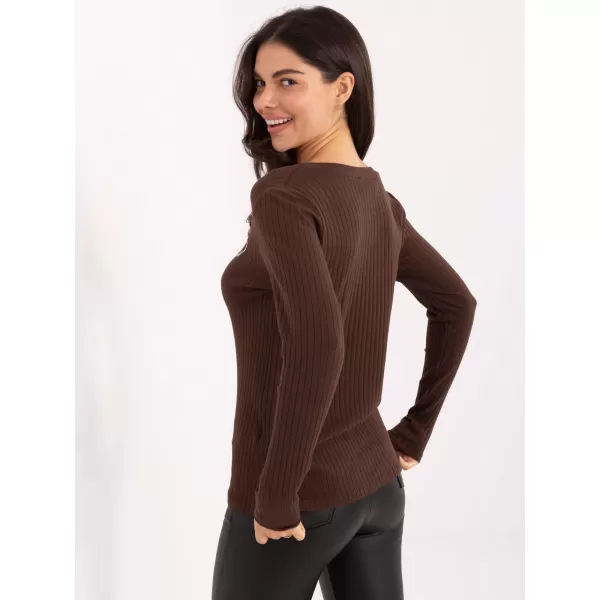  Dámská halenka RUE PARIS RV-BZ-A1055.29P DARK BROWN 