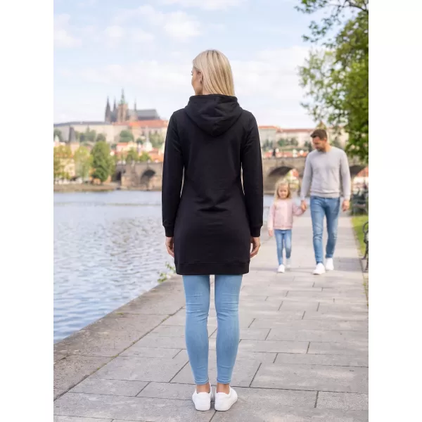  Dámská prodloužená mikina ALTISPORT ALW091419 ČERNORŮŽOVÁ 