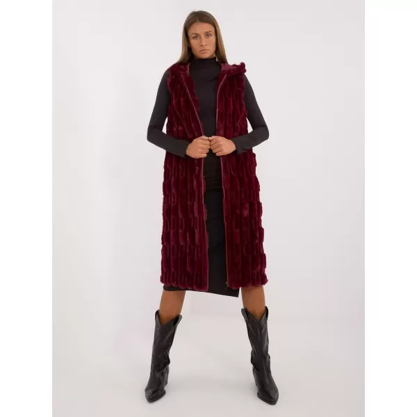  Dámská vesta WOOL FASHION ITALIA AT-KZ-2368-1.13 BURGUNDY 
