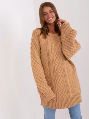 Dámský svetr WOOL FASHION ITALIA AT-SW-2367-2.64P CAMEL