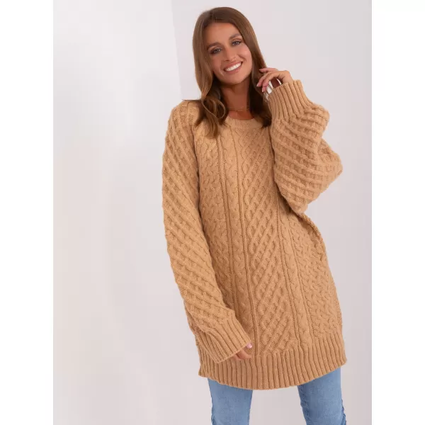  Dámský svetr WOOL FASHION ITALIA AT-SW-2367-2.64P CAMEL 