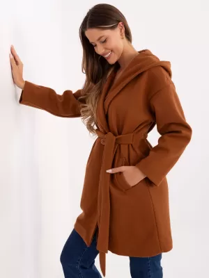 Dámský kabát RUE PARIS IT-PL-A9587.00 LIGHT BROWN