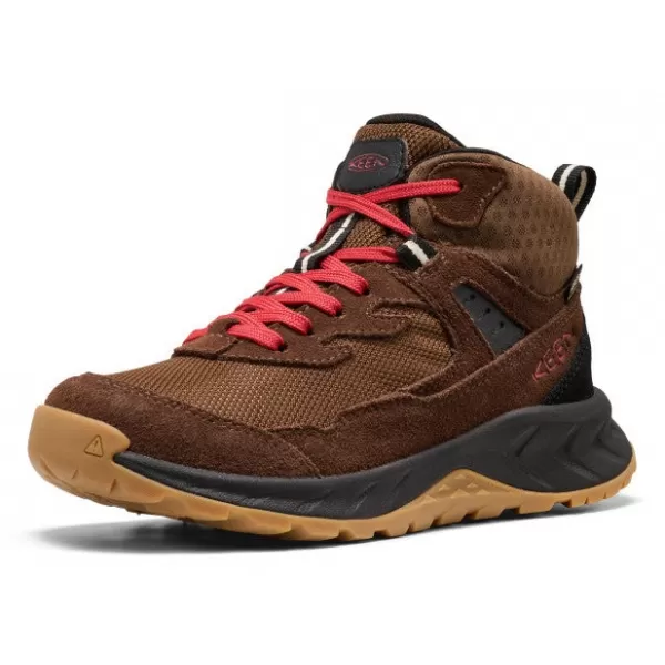 Dětské kotníkové boty KEEN HIGHTRAIL MID WP YOUTH DARK EARTH/GARNET 