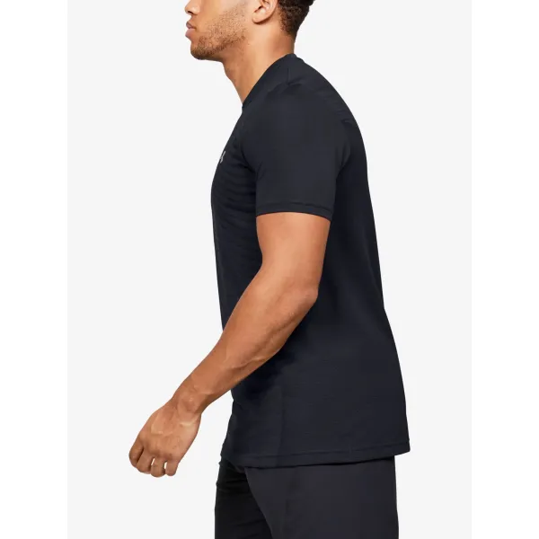  Pánské bezešvé triko UNDER ARMOUR SEAMLESS WAVE SS 1351450-001 ČERNÁ 