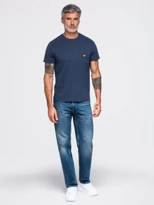 Pánské tričko OMBRE OM-TSCT-0305 NAVY BLUE