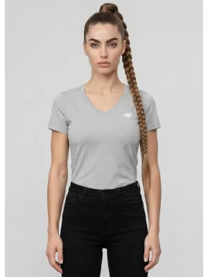 Dámské triko 4F 4FWMM00TTSHF3307 COLD LIGHT GREY MELANGE
