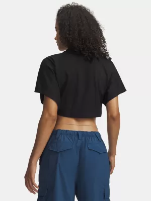 Dámské triko UNDER ARMOUR CROPPED SCRIPT SS TEE 6009677-008 ČERNÁ