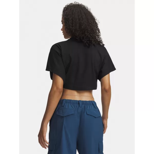  Dámské triko UNDER ARMOUR CROPPED SCRIPT SS TEE 6009677-008 ČERNÁ 