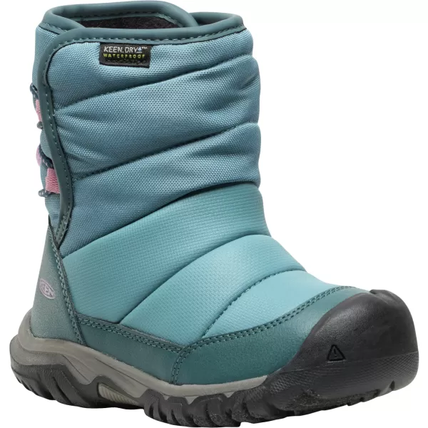  Dětské zimní boty KEEN PUFFRIDER WP CHILDREN BRITTANY BLUE/CASHMERE ROSE 